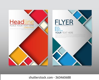 business brochure flyer design template vector.geometric square abstract background.layout in A4 size