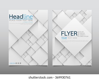 business brochure flyer design template vector.white modern square abstract background.layout in A4 size