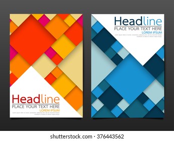 business brochure flyer design template vector.geometric square abstract background.layout in A4 size