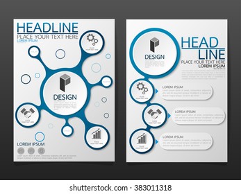 business brochure flyer design template vector.circle graphic abstract background.layout in A4 size