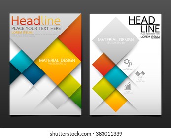 Business Brochure Flyer Design Template Vector.geometric Square Material Background.layout In A4 Size