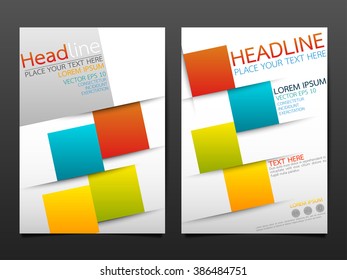 business brochure flyer design template vector.geometric square material background.layout in A4 size