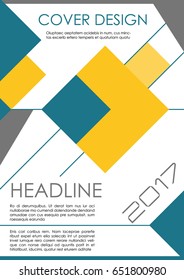 business brochure flyer design template vector.geometric square material background.layout in A4 size