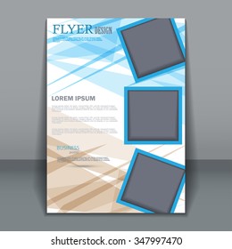 Business brochure, flyer. Editable A4 poster for design, education, presentation, website, magazine cover. Gray and blue color