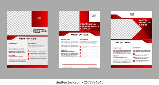 Business brochure flyer template design set. Corporate flyer template