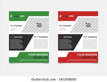 Business brochure and flyer vector design template with green and red  rectangle  colour abstract in US letter size layout suitable for business company poster, banner, and annual report