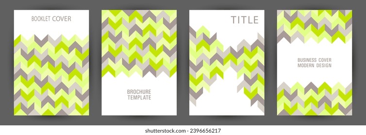 Business brochure front page mokup set vector design. Swiss style material voucher template set Eps10. Mosaic geometric shapes theme vertical cover design