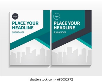 Business Brochure Layout Design Template Vector With Green Gray Gradient Shade, Image and Logo. It can adjust to Book, Cover, Annual Report, Magazine, Poster, Presentation, Portfolio