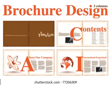 Business Brochure Layout Design Template with 8 pages (4 spreads) Preview.