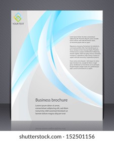 Business brochure. Layout template with abstract waves. EPS 10