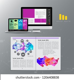 Business brochure layout, vector