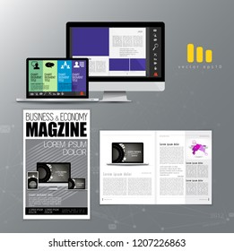 Business brochure layout, vector