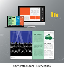 Diseño de folletos comerciales, vector