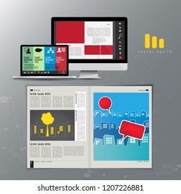Diseño de folletos comerciales, vector