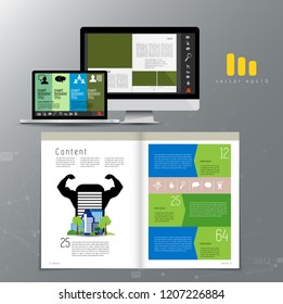 Diseño de folletos comerciales, vector