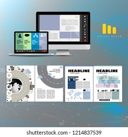 Diseño de folletos comerciales, vector