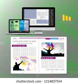 Business brochure layout, vector