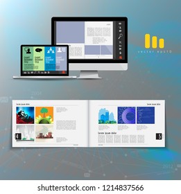 Business brochure layout, vector