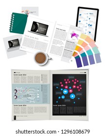 Business brochure layout, vector
