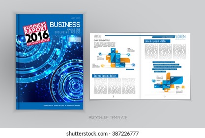 Business brochure layout, vector