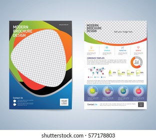 Business brochure, leaflet, flyer,  annual report, cover design template. vector background. layout A4 size.