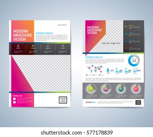 Business brochure, leaflet, flyer,  annual report, cover design template. vector background. layout A4 size.