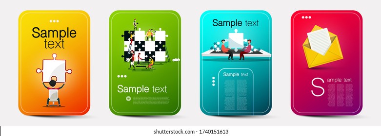 Conjunto de plantillas de vectores de folletos, hojas de ruta o diseño web