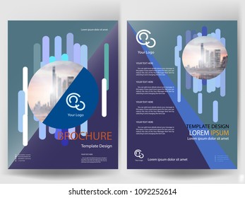 Business Brochure modern Design Template.Blue and Green colorful art style.for Cover business brochure,layout or flyer template, poster, magazine, annual report,presentation,Front page book cover
