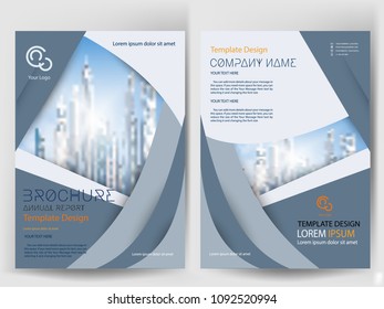 Business Brochure modern Design Template.Blue and Green colorful art style.for Cover business brochure,layout or flyer template, poster, magazine, annual report,presentation,Front page book cover
