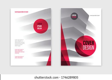 Business brochure with office building structure vector template, front and back pages, modern flyer leaflet or annual report, cover or presentation A4 format corporate trendy style.