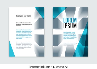 Business brochure with office building structure vector template, front and back pages, modern flyer leaflet or annual report, cover or presentation A4 format corporate trendy style. - Shutterstock ID 1759296572
