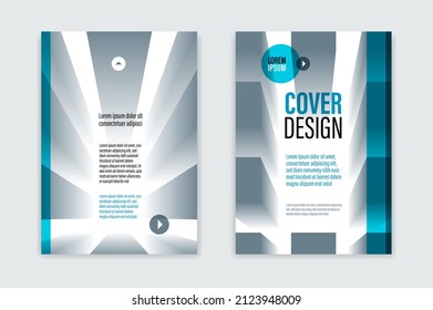 Business brochure with office building structure vector template, front and back pages, modern flyer leaflet or annual report, cover or presentation A4 format corporate trendy style.