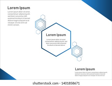 Business brochure, presentation slide, background template. hexagonal abstract ilustration