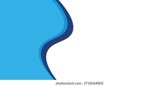 Plantilla de presentación de folleto de negocios en estilo de onda azul. Ilustración vectorial