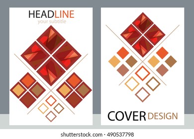 Business brochure red template. Flyer layout, background with elements for magazine, cover, poster design. Vector illustration.