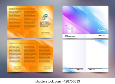 Business brochure set design template folder booklet tri-fold gradient abstract