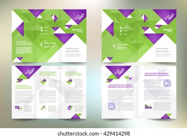 Business brochure set design template folder booklet tri-fold geometric abstract