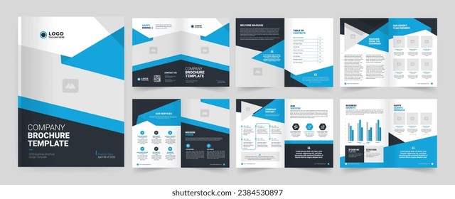 Business Brochure Template and 12 Page Business Brochure Layout Design.