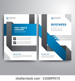 Business brochure template blue gray geometric shapes