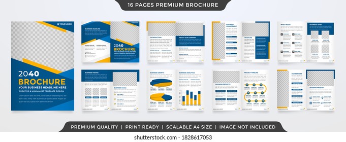 business brochure template with clean style and minimalist layout concept use for business proposal and annual report