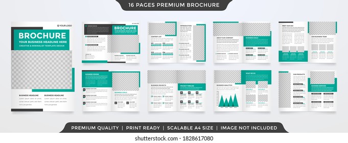 business brochure template with clean style and minimalist layout concept use for business proposal and annual report