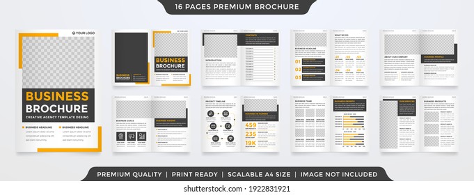 Business Brochure Template With Clean Style And Modern Layout Use For Business Profile And Presentation