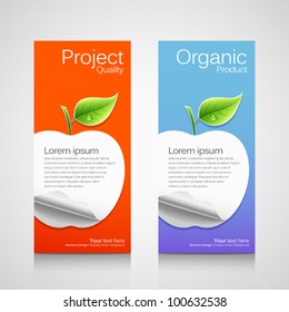 Business brochure template, concept apple orange and blue background, vector illustration