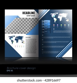 Business brochure template design. Annual report, presentation, book cover or flyer. Stock vector.