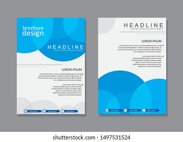 Business brochure template design with blue and white color. Poster design template. Cover design
