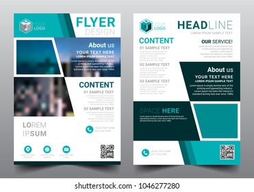 Business brochure template design. Fold leaflet, Magazine, Annual report, Book Cover, Front and Back page, Flat style vector illustration artwork A4 size.