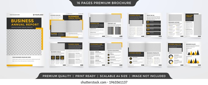 Business Brochure Template Design With Minimalist And Clean Concept Use For Business Proposal