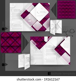 Business Brochure Template Design With White Square Elements. Vector Illustration. Eps 10.
