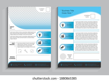 Business brochure template double sided A4 size , Business flyer template