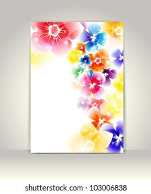 Business brochure template, flower colorful design